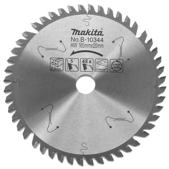 Пильный диск по искусственному камню 165x2.4x20 48T ATB Makita B-43907