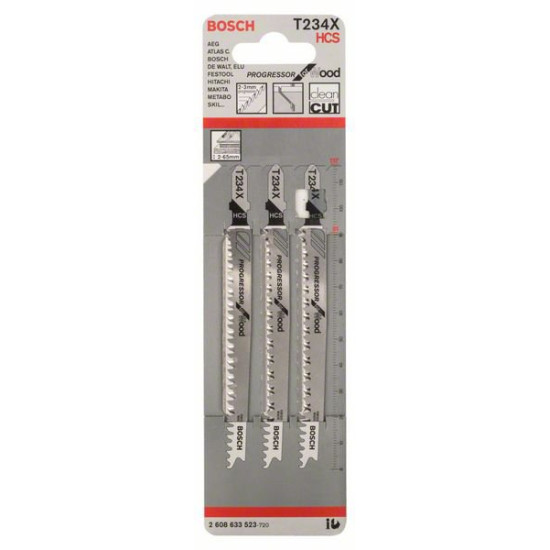 Пилка для лобзика T 234 X Progressor for Wood 5 шт. BOSCH (2608633528)
