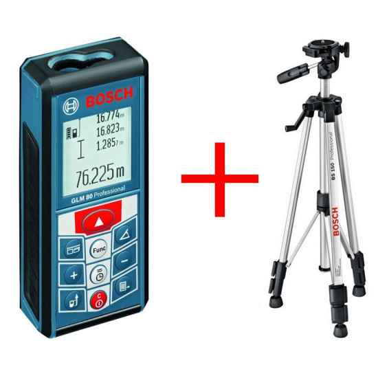 Лазерный дальномер Bosch GLM 80 + штатив BS 150 (0 615 994 0A1)