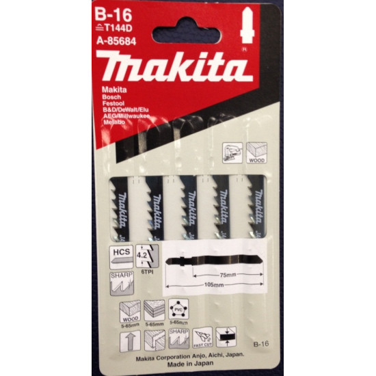 Пилка для электролобзика T144 D HCS 5шт Makita