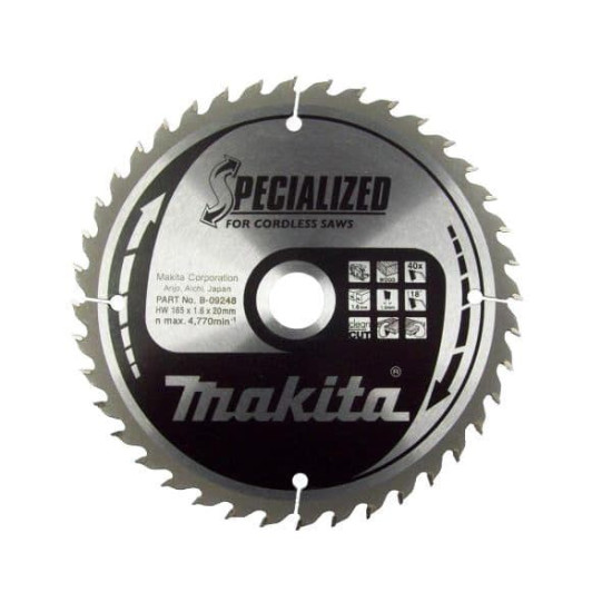 Пильный диск для аккумуляторных пил 165x1.5x20 ATAF Makita B-31158