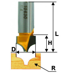 Фреза пазовая фасонная ф9,5х9,4мм R4мм хв. 8мм