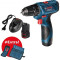 Дрель-шуруповерт Bosch GSR 120-LI + набор бит 11 шт. + набор сверл 12 шт 0 601 9F7 004