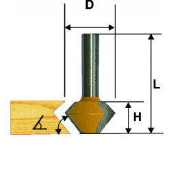 Фреза кром. конусная ф38,1х22,2мм 22,5° хв. 12м
