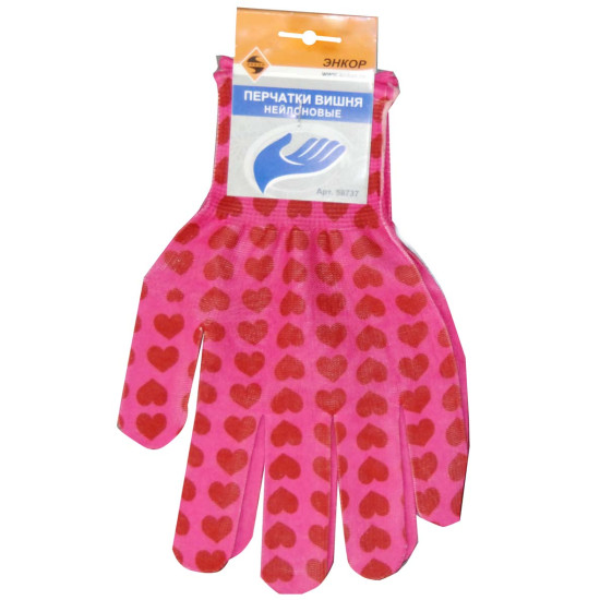 Перчатки нейлоновые Вишня Энкор 1/10