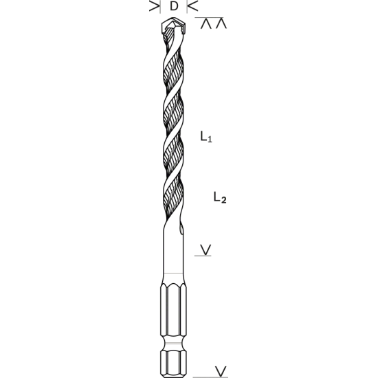 Универсальное сверло HEX-9 Multi Construction