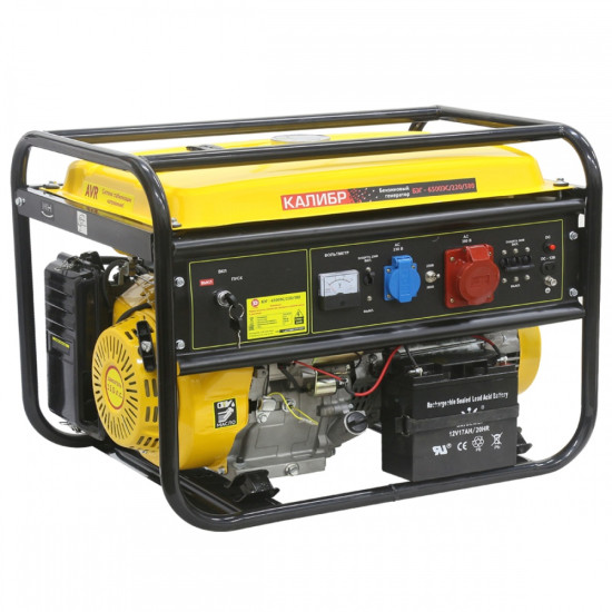 Бензиновый генератор Калибр БЭГ-6500ЭС/220/380