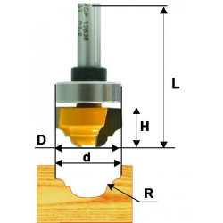 Фреза пазовая фасонная ф35х16мм R5,5мм хв. 12мм