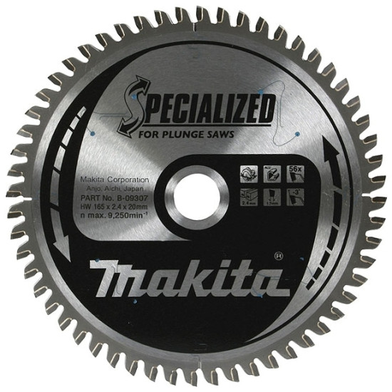 Пильный диск для погружных пил по алюминию 165x20x2.4 56T TCG Makita B-35302