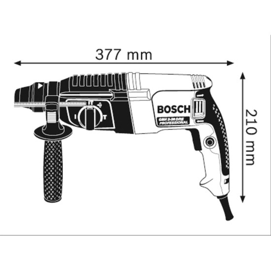 Перфоратор SDS-plus GBH 2-26 DFR + 9 сверел и 2 зубила SDS Plus в кейсе