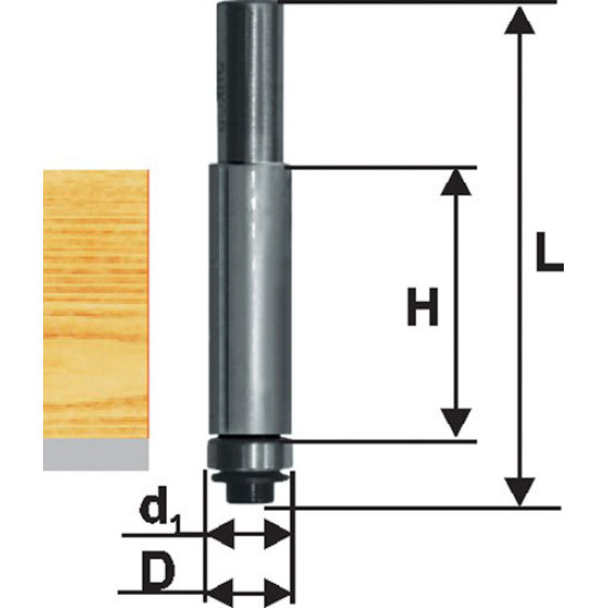 Фреза кромочная прям ф12,7х25мм хв 8мм ДСП