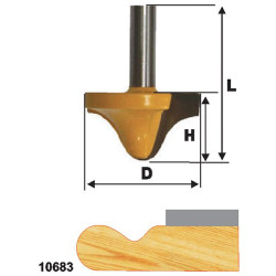 Фреза кром фигурная ф38х19мм хв 12мм